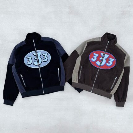 Half Evil 333 Logo Zip-Up Jacket Blue/Brown