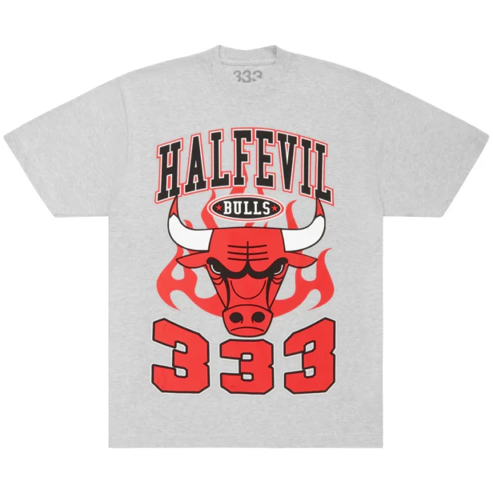 HALF EVIL BULLS ARC TEE ASH GREY