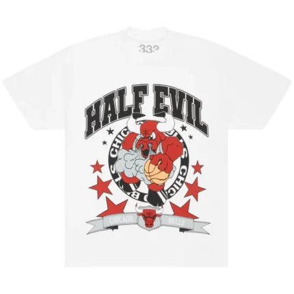 HALF EVIL BULLS CARTOON CHARACTER TEE