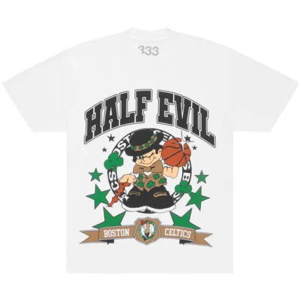 HALF EVIL CELTICS CARTOON CHARACTER TEE