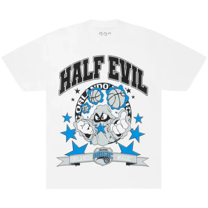 HALF EVIL MAGIC CARTOON CHARACTER TEE